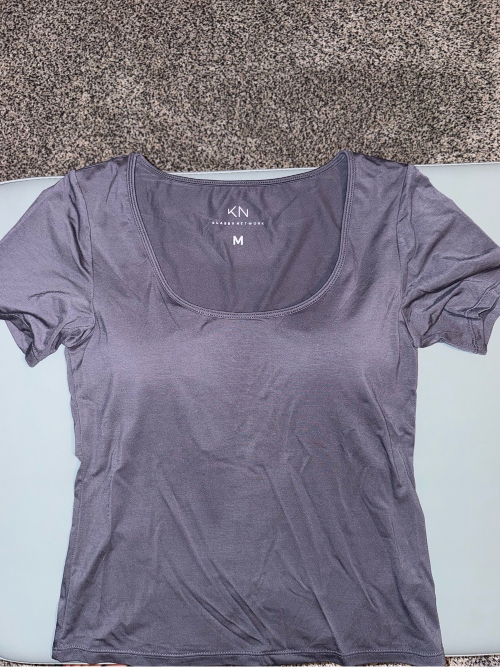 Klassy Network Scoop Neck Braless Short Sleeve